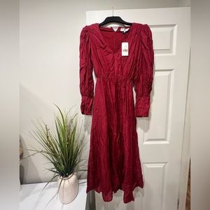 Sea Brand - Size 8 - Midi Dress - New - Merlot Red Color